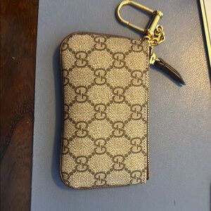 Gucci Cream and Brown Monogram Wallet